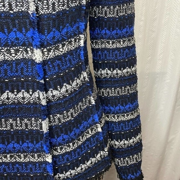 Rebecca Taylor Variegated Tweed Jacket Fray Hem Size 2 Preppy Twee - Picture 4 of 10